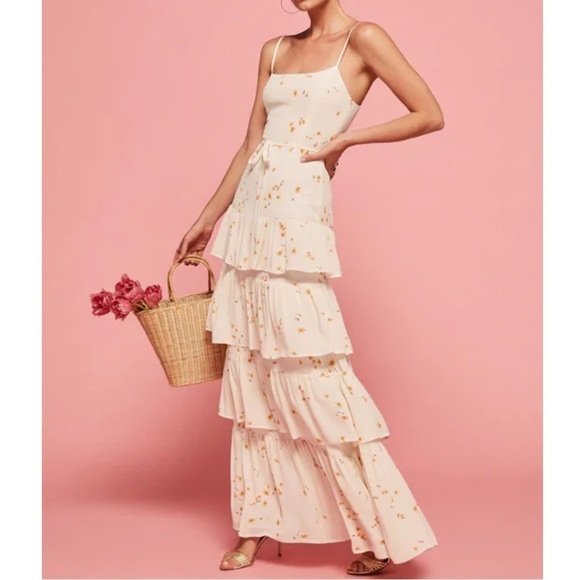 Reformation Dresses & Skirts - Reformation Foxglove floral printed tiered maxi Dress Opium